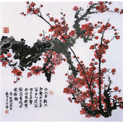 吾家梅趣  68cm×68cm