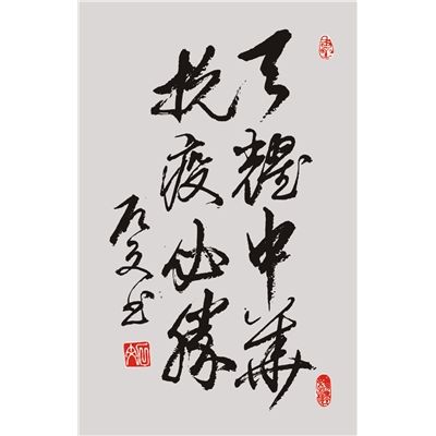 天耀中华  抗疫必胜（行草书）
